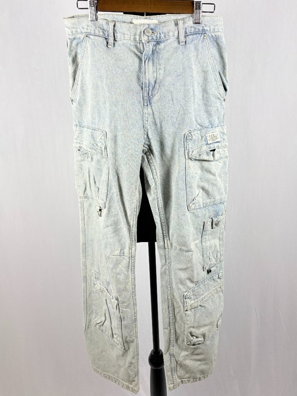 PacSun Baggy Cargo Jeans | Men’s 30x32 | Light Wash Denim Utility Pants